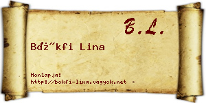 Bökfi Lina névjegykártya
